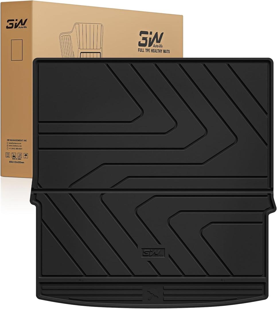 3W Cargo Liner Fit Mazda CX-50 2023 2024 2025 (Not for Hybrid), Trunk Mat TPE All Weather Liners CX 50 Accessories All Season Guard Odorless Anti-Slip Black