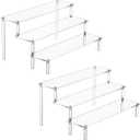 2PCS Large Acrylic Display Risers, Perfume Stand Organizer, Clear Acrylic Shelf Risers for Display Stands for Food, Tabletop Use, Amiibo Funko POP Figure, 3 Tier Clear Cupcake Stand Risers