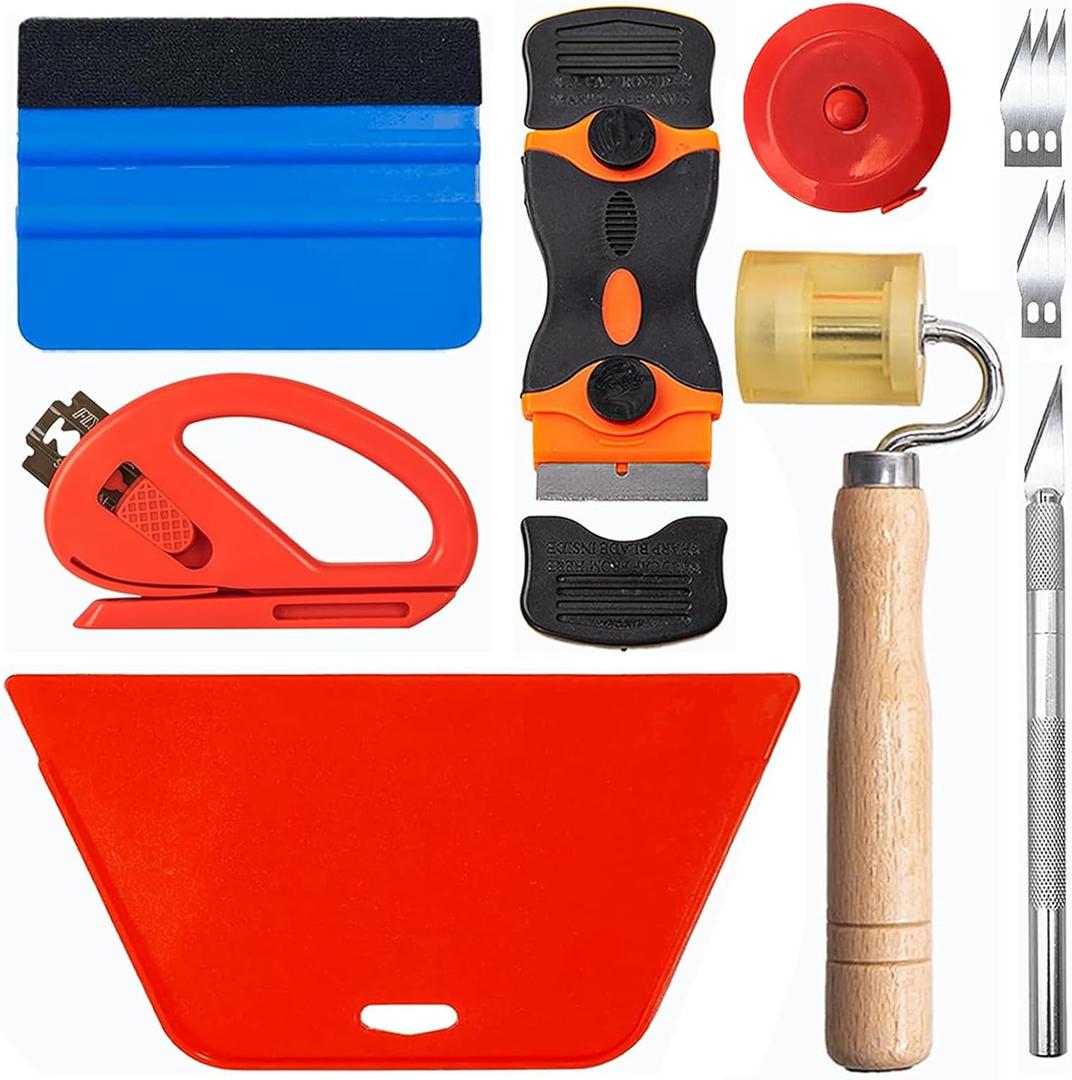 Art3d Wallpaper Smoothing Tool Kits, Multi-Function Smoothing Tool Set for Peel and Stick Contact Paper Vinyl Window Film Car Wrap (Practical Style H)