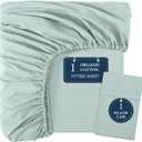 LANE LINEN Fitted Sheets Twin Size, Charcoal 2-Piece Set (1 Fitted Sheet, 1 Pillowcase), Percale Weave, Ultra Soft, Breathable,Fits Mattress Upto 15'' Deep - Cool Blue (No Flat Sheet)
