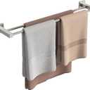 FORIOUS Double Towel Bar Racks Holder for Bathroom 24 Inch, Heavy Duty SUS304 Stainless Steel Square Dual Towel Rail Wall Mount, Brushed Nickel