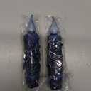 CVHOMEDECO. Real Wax Hand Dipped Battery Operated LED Timer Taper Candles Rustic Primitive Flameless Lights Decor, 4-3/4 Inch, Navy Blue, 2 PCS in a Package
