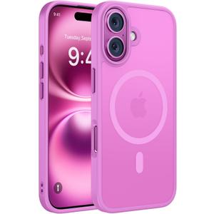 Miracase Magnetic Series for iPhone 16 Case [Compatible with MagSafe] Military-Grade Protection, Anti-Fingerprint, Slim Phone Case for iPhone 16 6.1 inch - Lilac Pink