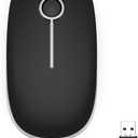 VssoPlor Wireless Mouse, 2.4G Slim Portable Computer Laptop Mouse with Nano Receiver Quiet Silent Optical Mice for Notebook, PC, Laptop, Computer-Black and Silver