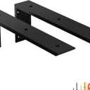 2-Pack 16 Inch Countertop Support Brackets, Heavy Duty L Brackets for Quartz/Wood/Laminate/Granite Countertops | 3/8" Thick Metal Steel | Frosted Black Powder Coated