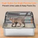 URPOWER XXXXL Stainless Steel Litter Box with Lid for Multiple Cats