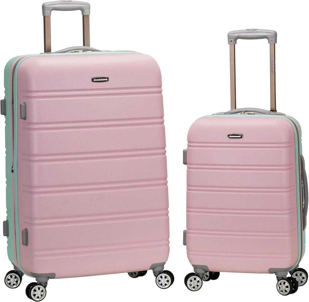 Rockland Melbourne Hardside Expandable Spinner Wheel Luggage, Mint, 2 Piece (20"/28")