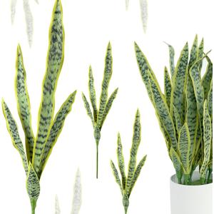 3 Pack Faux Snake Plants 31in Artificial UV Resistant Snake Outdoors Fake Sansevieria Plastic Plant with Large Green Leaves Greenery for Home Indoor Floor Office Store Front Porch Decorations