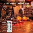 2 x suddus Orange Halloween Fairy Lights Battery Operated, 66ft 200 LED Copper Wire Twinkle Lights Waterproof, String Lights with Remote for Bedroom, Party, Yard, Door, Garland, Tree Decorations