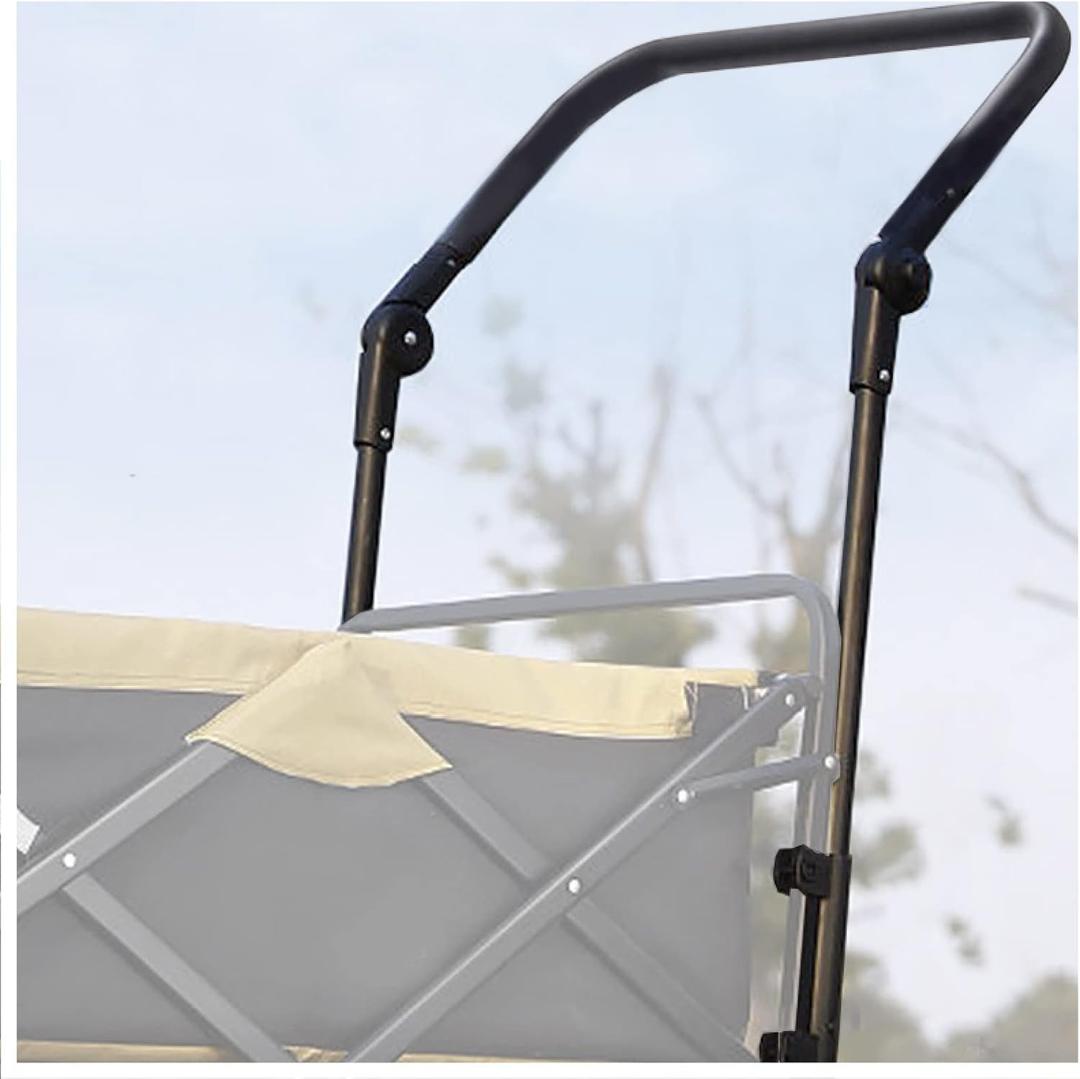Universal Folding Wagon Push Handle Attachment (19 7/8 Inch/50.5cm Outer Width and 18 3/4 Inch/47.5cm Inside Width)-Adjustable Push/Pull Bar for Garden Carts,Can be Fixed on 0.6in/1.5cm Square Tube