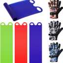 Leyndo 6 Pcs Lightweight Roll up Snow Sled 54 with Handles and Waterproof Winter Ski Gloves for Family Flexible Snow Sled Flying Carpet Durable Plastic Sleds for Beach Grass Sand