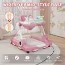Baby Walker with Wheels, 5 in 1 Walker for Baby Boy Girl 6-12 Months with Bouncer, Music and Lights Baby Jumper Activity Center, Adjustable Height Speed, Push Walker for Ages 6-18 Months Toddler