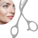 Eyebrow Trimming Scissors with Combs, Eyebrow Trimmers, Gifts for Men Women Stocking Stuffers, Stainless Steel Gray