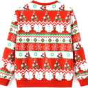 Disney family matching sweatshirt Stitch Mickey Spiderman print long sleeve winter Christmas mom dad kids loose fit red (L)