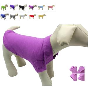 lovelonglong Basic Dog Polo Shirts Premium Cotton, Polo T-Shirts for Large Medium Small Dogs with a Two-Button Collar Blank Color Violet Large