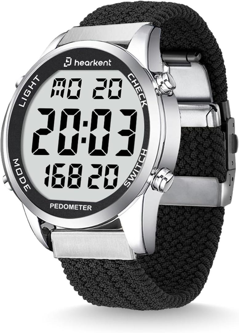 Hearkent Women Pedometer Watch for Walking Steps and Miles-Step Counter for Calories,30M Waterproof-EL Backlight-Countdown-Stopwatch-No App Step Tracker for Adults Seniors