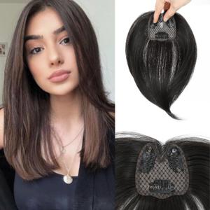 Hair Toppers for Women with Thinning Hair Extensions 360 3D Toppers Hair Pieces for Women 360Cover Clip Ins Fake Bangs Hair Pieces Perfect Solution for Stylish Upgrade (Brownish Black)