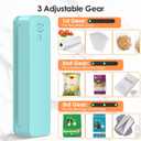FEPPO Bag Sealer, 3000mAh Rechargeable Mini Bag Sealer with 6.2" Heating Strip, Heat Seal Portable 3 Adjustable Gears Quick Heat Sealer for Chips Snacks Candies Bags Food Storage (Green)