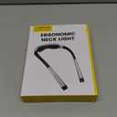 Glocusent Ergonomic Reading Light, 1600mAh Rechargeable Book Light for 100 Hrs - 3 Colors & 5 Brightness, Neck Light with Timers, Sleep Aid & Travel Lock, Perfect for Reading, Knitting & Craft (Gray)