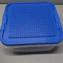 Storage Organizer Bins for Lego, Building Blocks Storage with Building Baseplate Lid, Storage Containers for Building Brick Storage Plastic Stackable Organizer Bin (Blue)