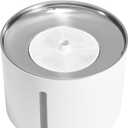 Amazon Basics Large Capacity Pet Water Fountain with Stainless Steel Top, Ultra Quiet, Easy to Clean, BPA Free, 3L, White, 3 Filters Included