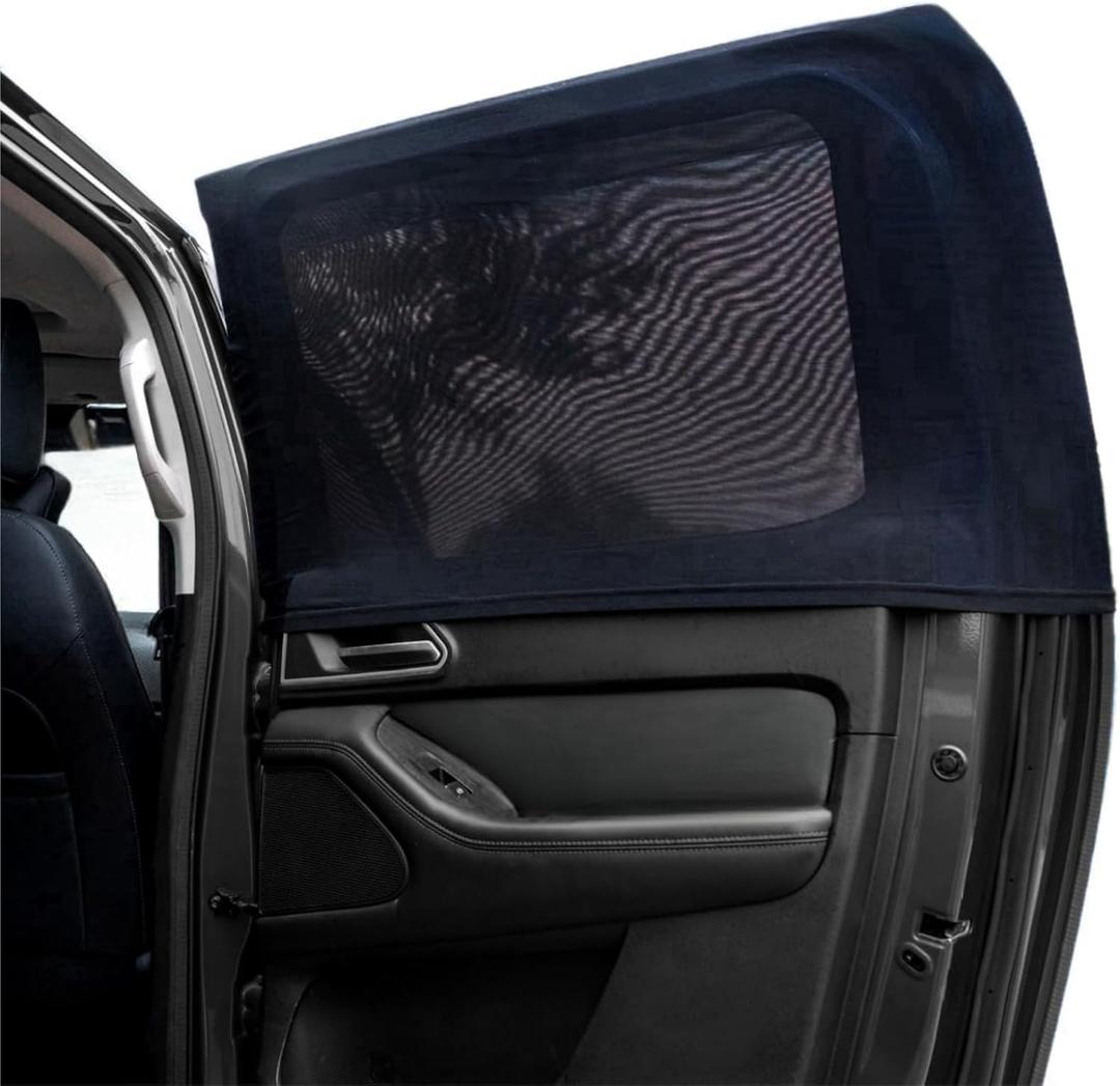 2Packs Universal Car Window Screen for Rear Window 25"(H) X43(W), Elastic Mesh Sun Shade Car Camping Window Cover, Fit for Most Cars Large SUVs, Truck, Pickup