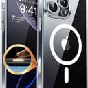 CANSHN Magnetic & Camera Control Compatible with iPhone 16 Pro Case, [Full Camera Protection] [Compatible with Magsafe] Non-Yellowing Protective Shockproof Bumper Phone Cover 6.3 Inch - Clear