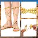 3 Pieces Gold Roman Shoes and Leaves Crown Greek Headband and Arm Ring for Costume Women Halloween Cosplay Party, Size 38 (Gold)