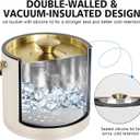 3.2L Modern Insulated Ice Bucket with Silicone Lid, Scoop, Strainer, Double Wall Stainless Steel Ice Bucket for Parties & Cocktail Bar,Ideal for Gift(Pearl White)