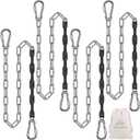 SELEWARE 4 Pcs 85" Hanging Swing Chains, 1000LB Capacity Stainless Steel Hanging Chains with 8 Carabiners, Hanging Chair Hardware for Kids Tree Swings, Hammocks, Punching Bags & Indoor/Outdoor Gym