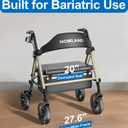 HOMLAND Bariatric Walkers for Seniors with Seat, 500lb Heavy-Duty Rollator