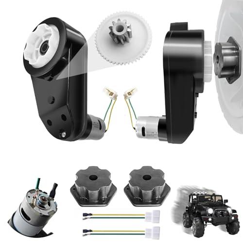 JRRXM ﻿2PCS High Speed 24V RS555 35000RPM Fast Steel Gears Motor Gearbox for Power Wheels Motor Upgrade,18V-24V Kids Ride on Toy Electric Car Conversion Kit for Tire Upgrade,Free Connector Coupler