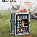 VEVOR Folding Camping Storage Cabinet, Outdoor Portable Aluminum Lightweight Table, Quick Set-up Compact Kitchen Cook Station, with 3 Shelves and Carry Bag, for Picnic, BBQ, Camping, RV Traveling, 24 x 20.1 x 31.5 in