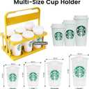musbus Reusable Drink Carrier with Handle, Yellow,1PK, 6Cup