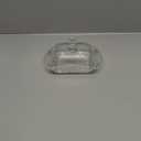 Clear Glass Butter Dish with Lid, 6.5"Covered Crystal Butter Dish with Cover Handle, Crystal Glass ButterTray for Countertop