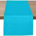 Ruvanti Linen Table Runner 108 Inches, Classic Hemstitch, Washable, Reusable, Non-Slipping, Stain Resistant- Perfect for Parties, Weddings, Dinners, Thanksgiving, Christmas, Indoor use – Blue.2 packs
