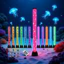 Lightahead Extra Large 4FT LED Bubble Fake Fish Tube Sensory Aquarium Lamp with 10 Floating Fish & 20 Color Effects Calming Light for Everyone Including Autism, ADHD, Stress & Anxiety Relief.