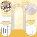 White Arch Backdrop Stand with Lights, Balloon Arch Frame, Foam Board Arch for Graduation, Birthday, Wedding, Baby Shower & Party Decorations