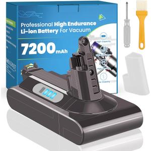 7200mAh 25.2V Upgraded V10 Battery Replacement Compatible with Dyson V10 Animal/Motorhead/Absolute/Fluffy/SV12 Cordless Stick Vaccuum Cleaner(Not Fit SV10)