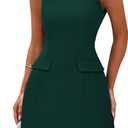 PRETTYGARDEN Womens Sleeveless Summer Dresses 2026 Formal Boat Neck Bodycon Elegant A Line Business Work Office Mini Dress (Green, XXL)