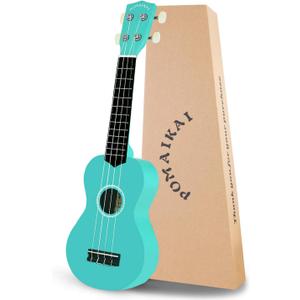 POMAIKAI Soprano Ukulele Starter Wood Ukele Hawaiian Guitar Ukelele 21" Beginner and Students (Blue) (03#Blue)
