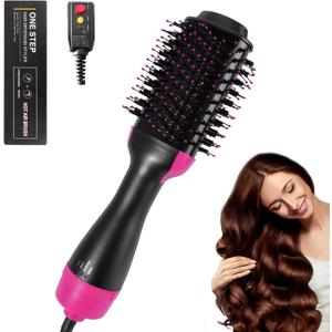 4-in-1 Hair Dryer Brush and Styler, Hot Air Blow Dryer, Volumizer with Ionic Technology (A)