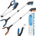 Grabber Reacher Tool for Seniors, 2 Pack Easy Grip 32" Long Handle Foldable Reacher Grabbers with Easy Grip & Magnetic Tip, Reaching Assist Pickup Tool for Trash, Ideal for Elderly & Disabled