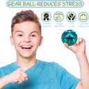 2 x 4-inch 3D Printed Gear Ball Fidget Toy Cube, Spin Ball, Gear Sphere, Sphere Desk Toy, Cool Toys for Kids and Adults, Fidget Toy for Stress and Anxiety Relief