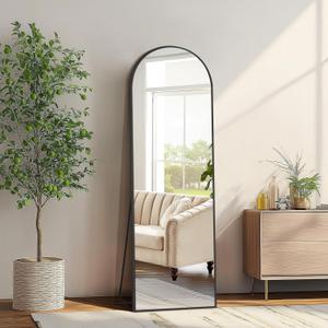 MELOMOIR 56"x18" Arched Full Length Mirror, Black Floor Mirror for Bedroom, Living Room, Gym, Dorm