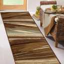 Superior Indoor Runner Rug with Jute Backing, Modern Floor Decor for Home Hallway, Living Room, Floor Cover, Entryway, Bedroom, Modern Abstract Multi-Colored, 2' 7" x 8', Taupe (2'7" x 8' (Rectangular))