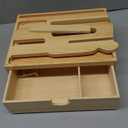 Yopay Wooden Phone Docking Stations for Men, Bed Side Table Organizer with Drawer Christmas Gifts for Men Women Husband Son Boyfriend Him for Tablet, Cellphone, Watch, Headphone