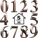 Jetec 10 Pcs House Numbers 3D Door Mailbox Numbers 0-9 Self Adhesive House Door Street Address Stickers for, Apartment, Office, Hotel Room, Mailbox Signs(5 x 3.15 Inches,Coppery)