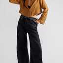 Allimy Womens High Waisted Barrel Horseshoe Baggy Jeans Trendy 2026 with Raw Hem Non Stretch
