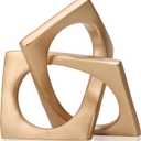 Modern Geometric Sculpture Gold Knot Statue Decor, Home Gold Bookcase Centerpiece jax Decorative, Geometric Tabletop Sculpture and Figurines, For Golden Home Decor Accent, Cube Decorative Ornaments